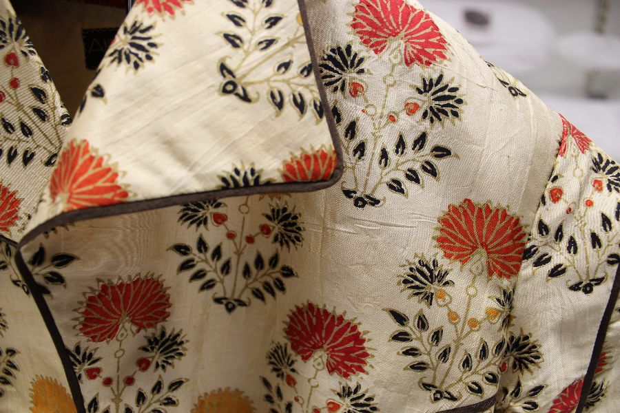 A patterned silk jacket