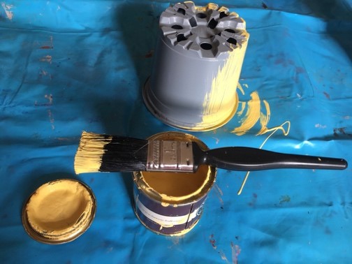 Painting a flower pot