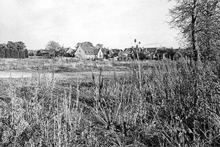 Cleared site of Cowley Road Hospital looking north-east towards former workhouse chapel, 1988