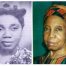 Two photos, one balck and white and the other in colour showing a black lady in her mid twenties and then as an older woman
