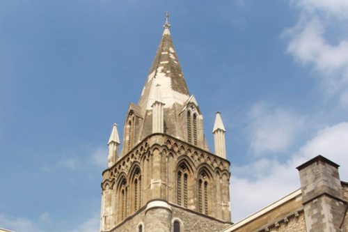 The tower and spire of Christ Church Cathedral