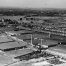 Black and white aerial view of motor works