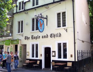 Exterior of the Eagle and Child pub in St Giles