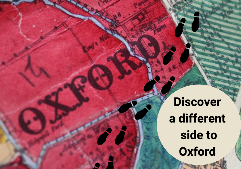 close up of old Oxford map