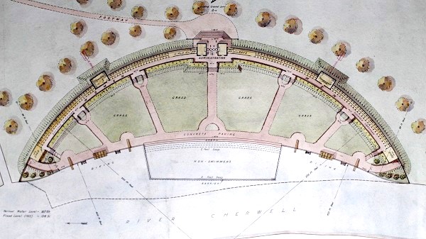 Overhead view of proposed plan for Chubbs Place, a bathing area.
