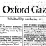 A print of a snippet of the Oxford Gazette