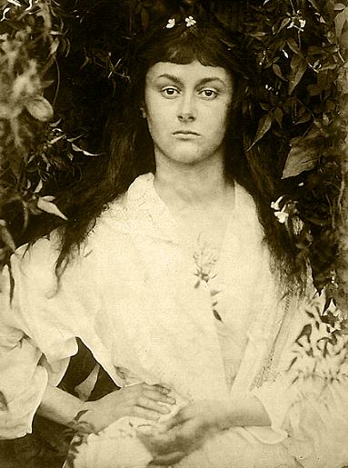 Black and white photograph of Alice Liddell as a young woman